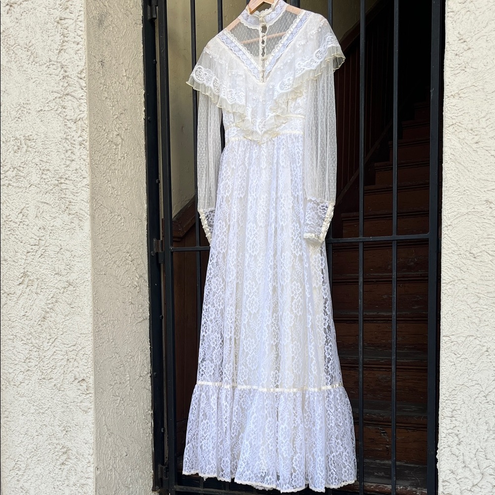 Vintage Gunne Sax Lace Maxi Dress, Vintage size 11